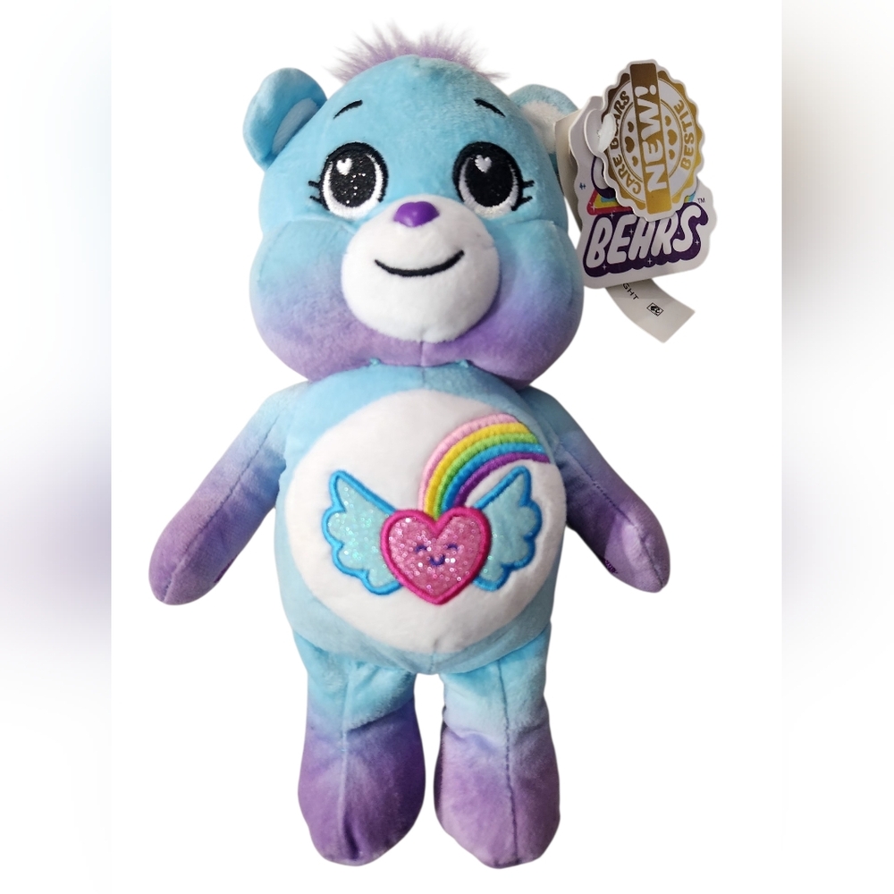 Care Bears Rainbow Heart Plush in Blue and Purple